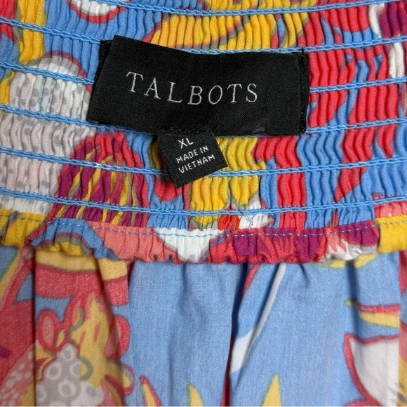 Talbots Fruits & Flowers Poplin Tiered Maxi Skirt Size XL Floral Cotton - Picture 7 of 10